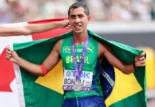 Caio Bonfim é prata na prova de 35 km do Mundial de Atletismo