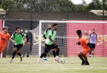 Botafogo-PB realiza jogo-treino contra o Sport no CT do Leão, em Recife