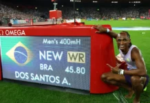 Alison dos Santos quebra recorde mundial dos 400m com barreiras